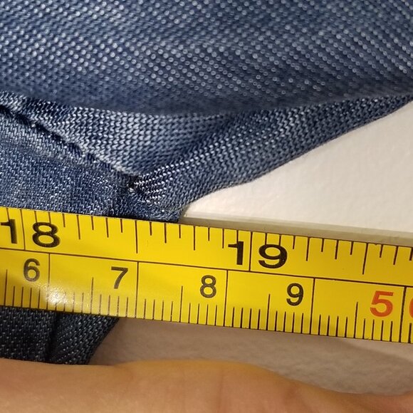 Max Jeans Blue Chambray Lightweight  Long Sleeve Button Down Shirt Dress Size XS - Picture 11 of 13